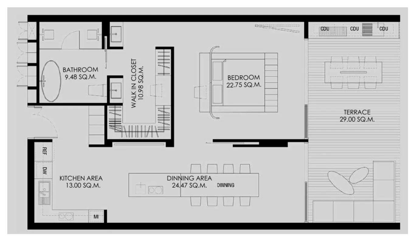 Layout: Penthouse · 109 m²