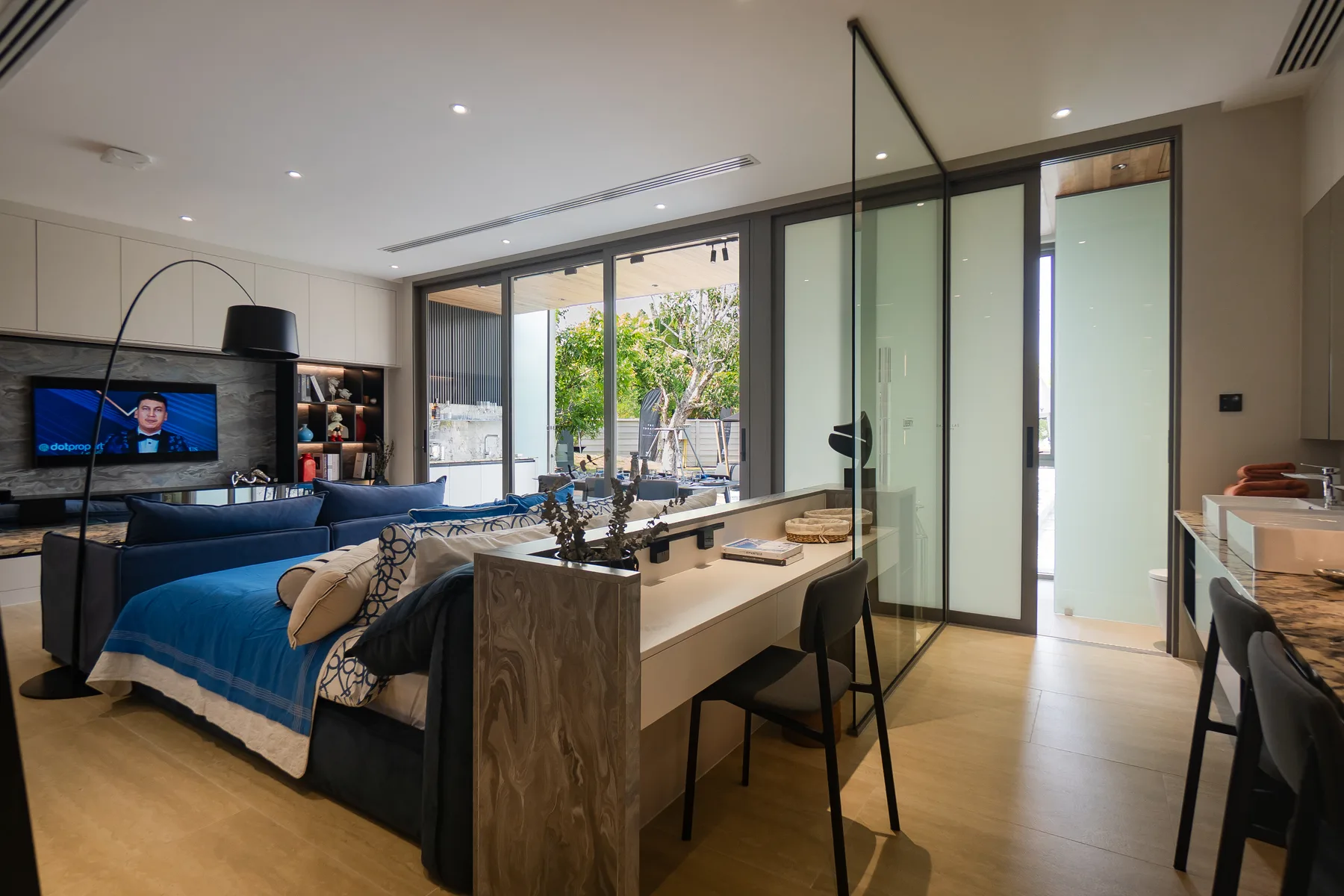 Bedroom with walk-in closet