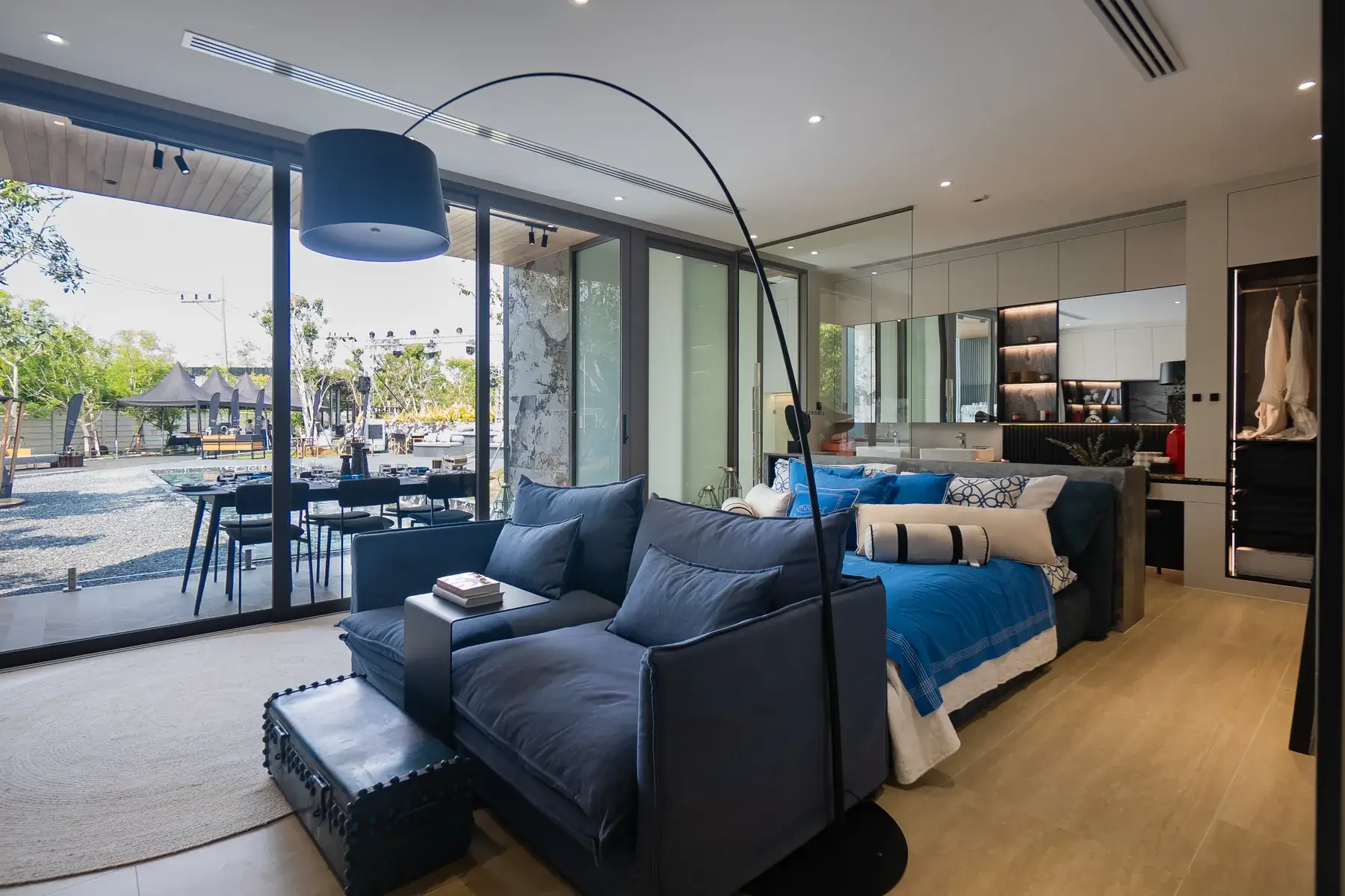 Living and dining area of the show unit