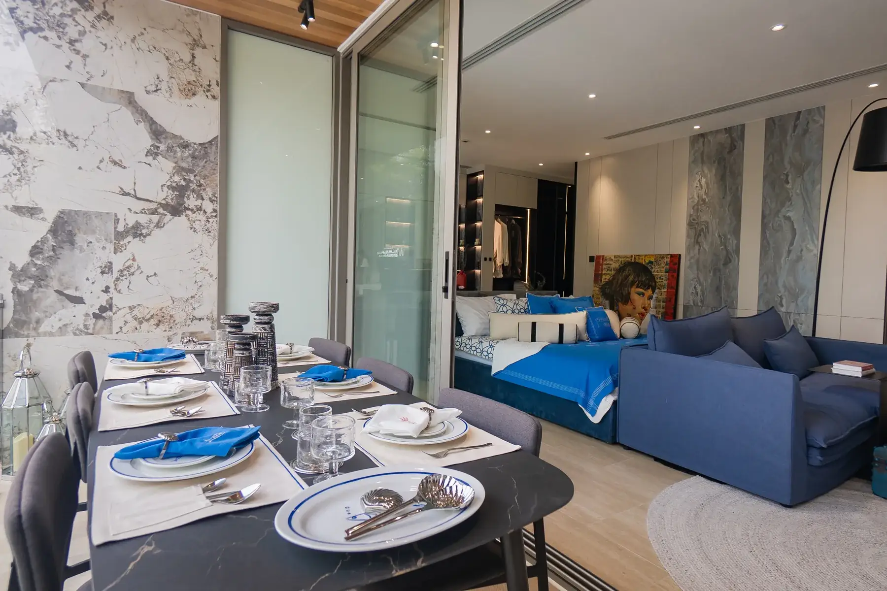 Dining area of the show unit